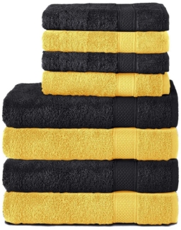Komfortec Handtuch Set 100% Baumwolle, 4 Badetücher 70x140 und 4 Handtücher 50x100 cm, Frottee (Packung, 8-St), Badehandtuch & XXL Saunatuch, Weich, Towel, Groß