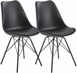 Esszimmerstuhl 2er Set Schwarz Küchenstuhl Kunststoff