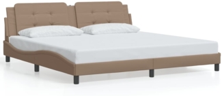vidaXL Bettgestell ohne Matratze "Zadar" Cappuccino-Braun 200x200 cm Kunstleder 3208209