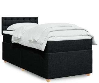 vidaXL Boxspringbett mit Matratze Schwarz 90x190 cm Stoff 3288851