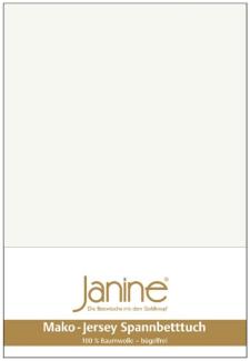 Janine Mako-Jersey Spannbetttuch Spannbettlaken 100% naturreine Baumwolle 90-100cm x 190-200cm 09 ecru