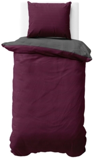 Visaggio Bettwäsche Wendebettwäsche Allergiker geeignet, Seersucker, 2 teilig, bügel- und knitterfrei, Einfarbig mit Wendeseite