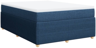 vidaXL Boxspringbett mit Matratze Blau 140x190 cm Stoff 3285573