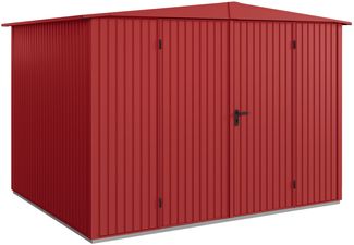 Hörmann Ecostar Metall-Gerätehaus Trend mit Satteldach Typ 3, 238x303 cm , purpurrot, 7,2 m²,2-flüglige Tür