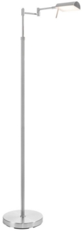 casa NOVA LED Stehlampe Stehleuchte TROY, H 146 cm, Nickelfarben, Metall, Anpassung der Farbtemperatur, Dimmfunktion, LED fest integriert, Extra-Warmweiß, Neutralweiß, 1-flammig, dreh- und schwenkbarer Lampenschirm