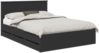 vidaXL Bettrahmen mit Schubladen Schwarz 150 x 200 cm Ingenieurs Holz 3407971