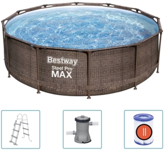 Bestway Steel Pro MAX Swimming Pool-Set Deluxe Series Rund 366x100 cm 3202543