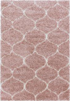 Hochflor Teppich Serena Läufer - 80x250 cm - Rosa