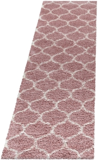 Hochflor Teppich Serena Läufer - 80x250 cm - Rosa