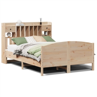 vidaXL Massivholzbett mit Regal ohne Matratze 150x200 cm Kiefer 3323140