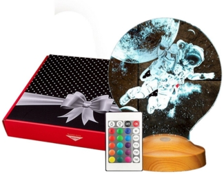 Geschenkelampe LED Nachttischlampe Astronaut Figur Gravity 3D Gravur Geschenk für Jungen, Freunde, Leuchte 7 Farben fest integriert, Geburtstagsgeschenk für Kinder, Mädchen, Enkel, Babys, Freunde