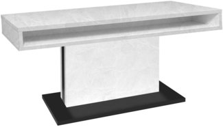 Couchtisch Höhenverstellbar Else 2 110x59x60 Holz Keramikoptik Weiß