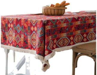 BYSURE Tischdecke (1-tlg), Böhmische Quaste Baumwolle Tischtuch