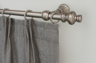 GARESA Gardinenstange ANDREA, Ø 20 mm, 1-läufig, Wunschmaßlänge, verschraubt, Metall, Vorhanggarnitur, verlängerbar, Endknopf Profil groß, mit Ringen