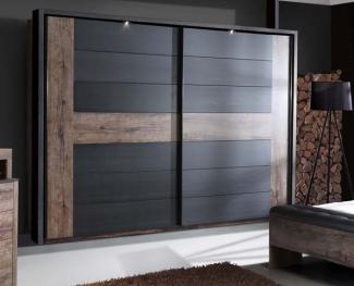 Schwebetürenschrank Schrank 2-türig schlammeiche / schwarzeiche 269 cm
