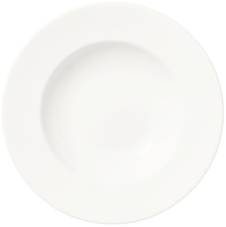 Teller tief 19 cm Fine Bone China Classic Weiss Dibbern Suppenteller - Mikrowelle geeignet, Spülmaschinenfest