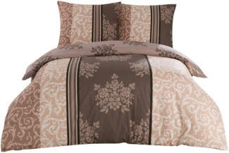 CLASS HOME COLLECTION Bettwäsche Renforce Bettbezug 135x200 155x200 200x200 200x220 Natura Braun, 100% Baumwolle, 3 teilig, 100% Baumwolle, angenehmes Hautgefühl, natur, ornamente, geblümt