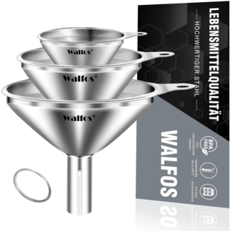 Walfos® Edelstahl Trichter 3 Stück Mini Trichter Küche Flüssigkeit Umfüllen