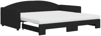 vidaXL Tagesbett Ausziehbar mit Matratzen Schwarz 100x200 cm Stoff 3197213