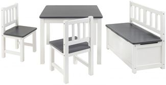 Bomi 'Anna' Kindersitzgruppe, 4-tlg., Kiefernholz grau / weiß