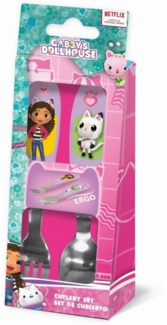 Gabby's Dollhouse Kinderbesteck Gabby’s Dollhouse Friends Metall-Ergo-Besteck, 2-tlg. (2-tlg), Edelstahl