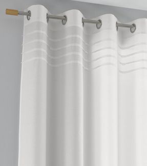 Kutti Vorhang Kessy (1 St), Ösen, halbtransparent, Eleganter Uni-Vorhang mit dekorativer Biesenblende