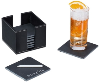 Schiefer Untersetzer 8er Set mit Box 10046910