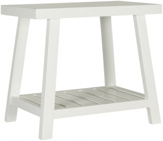 Ib Laursen - Bank Holzbank Hocker Beistelltisch mit Ablage Holz Weiß 52018-11