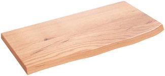 Wandregal, Hängeregal Hellbraun 60x30x2 cm Massivholz Eiche Behandelt de6115