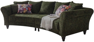 Big Sofa Cadiz / Charlotte B-XL halbrund , Stoff , Grün , 338 x 77 x 108 cm