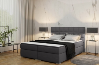 Boxspringbett PRATO Stoff Anthrazit 140x200 cm
