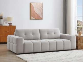 Vente-unique - Sofa 3-Sitzer - Strukturstoff - Hellgrau - SOPELANA