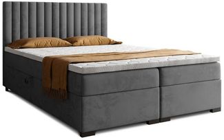 Beautysofa Boxspringbett ERIC mit Bettkasten (mit hohem Schlafkomfort, Premium Polsterbett in 6 angesagten Farben), Doppelbett mit integrierter Federkernmatratze & Topper GRATIS
