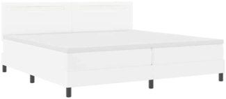 vidaXL Bettgestell mit Matratze Weiß 200 x 200 cm Kunstleder 3339065