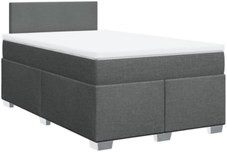 vidaXL Boxspringbett mit Matratze Dunkelgrau 120x200 cm Stoff 3285849