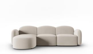 Micadoni Ecksofa Blair 4-Sitzer Links Samtstoff Hellbeige