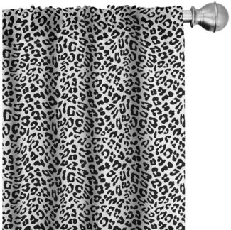 Abakuhaus Gardine Vorhang für Wohnzimmer Schlafzimmer Dekor, Microfaser, Leopard-Druck Wild Animal Abstrakt