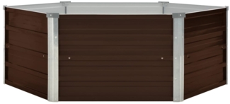 vidaXL Hochbeet Braun 129 x 129 x 46 cm Verzinkter Stahl 45710