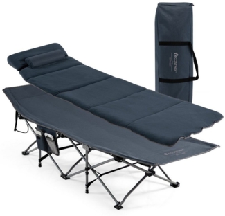 COSTWAY Feldbett Campingbett klappbar, mit Matratze & Kissen