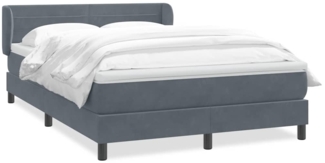 vidaXL Boxspringbett mit Matratze Dunkelgrau 140x210 cm Samt 3317608
