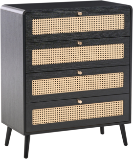 Kommode mit 4 Schubladen MOURA Schwarz