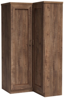 Lomadox Eckschrank TEORA-161 in Lefkas Eiche Kleiderstange 5 Einlegeböden