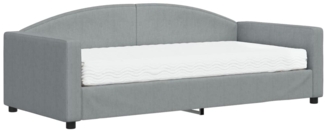 vidaXL Tagesbett mit Matratze Hellgrau 90x190 cm Stoff 3197180