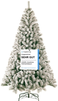 Vankel Künstlicher Weihnachtsbaum mit Schnee, Tannenbaum mit Beleuchtung, PVC, 180CM/210CM, tannenbaum künstlicher weihnachtsbaum mit beleuchtung christmas tree