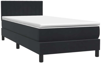 vidaXL Boxspringbett mit Matratze Schwarz 90x210 cm Samt 3316385