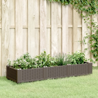 vidaXL Pflanzkasten mit Erdspießen Braun 125x40x28,5 cm PP 368011