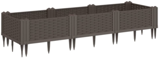 vidaXL Pflanzkasten mit Erdspießen Braun 125x40x28,5 cm PP 368011