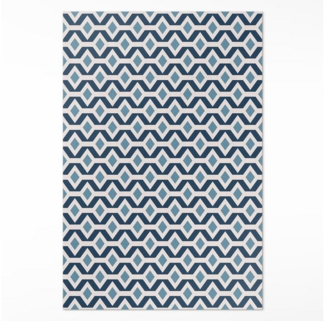 Tulup Vinylteppich Blau, Geometrisches Muster eines Musters PVC Teppichläufer, Höhe: 90 mm