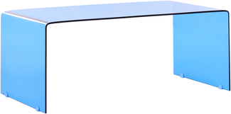 Couchtisch KENDALL Sicherheitsglas Blau