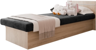 Kinderbett Berta Bis, Schwarz, Sonoma Eiche